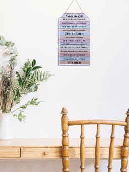 Putuo Decor German Inspirational Quotes Wooden Hanging Sign, Wall Art Decoration for Home Farmhouse Cafe Coffee Shop