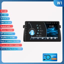 Hizpo 9inch CarPlay Android Auto Radio for BMW 3 Series E46 M3 318 320 325 330 335 1998 - 2005 BT 4G RDS DSP GPS Navi 360°CAM