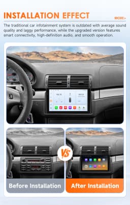 Hizpo 9inch CarPlay Android Auto Radio for BMW 3 Series E46 M3 318 320 325 330 335 1998 - 2005 BT 4G RDS DSP GPS Navi 360°CAM
