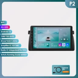 Hizpo 9inch CarPlay Android Auto Radio for BMW 3 Series E46 M3 318 320 325 330 335 1998 - 2005 BT 4G RDS DSP GPS Navi 360°CAM