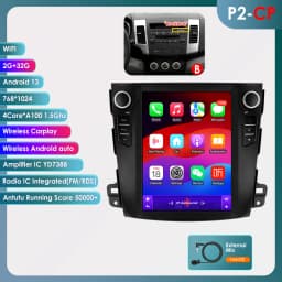 Hizpo 9.7" For Tesla Style Car Radio For Mitsubishi Outlander XI 2 2008- 2011 Android Auto Multimedia Player 4G Wireless Carplay