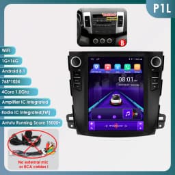 Hizpo 9.7" For Tesla Style Car Radio For Mitsubishi Outlander XI 2 2008- 2011 Android Auto Multimedia Player 4G Wireless Carplay