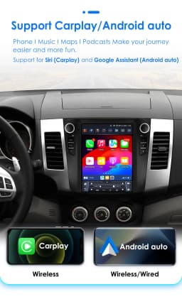 Hizpo 9.7" For Tesla Style Car Radio For Mitsubishi Outlander XI 2 2008- 2011 Android Auto Multimedia Player 4G Wireless Carplay