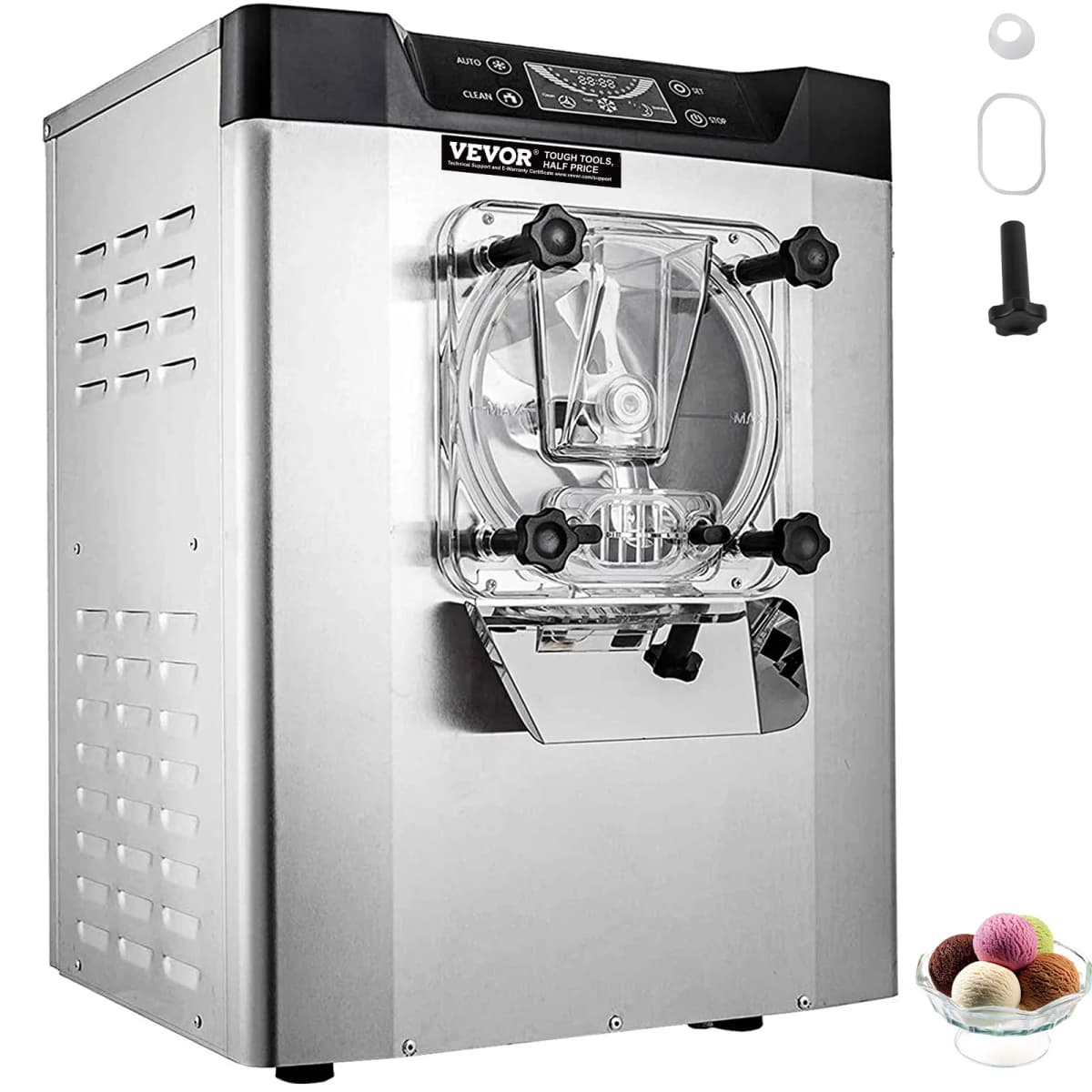 SucceBuy 20 L/H Ice Cream Machine Table Top Hard Ice Cream Yogurt Maker Automatic Benchtop Gelato Home Appliance Commercial