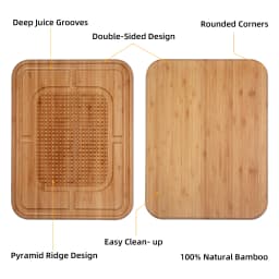 Bamboo Wood Cutting Board Cutting Carving Raised Ridges to Hold Meat for Holiday Thanksgiving Christmas Dinner