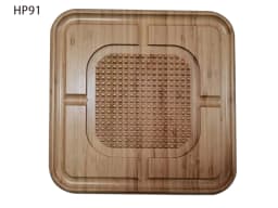 Bamboo Wood Cutting Board Cutting Carving Raised Ridges to Hold Meat for Holiday Thanksgiving Christmas Dinner