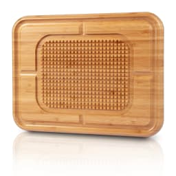 Bamboo Wood Cutting Board Cutting Carving Raised Ridges to Hold Meat for Holiday Thanksgiving Christmas Dinner