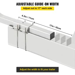 SucceBuy 46" Aluminum Boat Trailer Guide-ons Rust-resistant on 2PCS with Adjustable Width & Boat Accessories with Mounting Parts