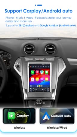 OSSURET 9.7inch 2 DIN Android 13 Car Radio for Ford Mondeo mk4 Galaxy A/C 2007-2010 Multimedia Stereo Vertical Screen Carplay
