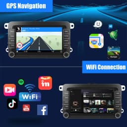 ESSGOO 7in Android 14 Auto CarPlay Car Stereo Radio GPS Navi WIFI RDS FM ASP BT for VW Golf 5 6 Passat B6 B7 Polo Touran Tiguan