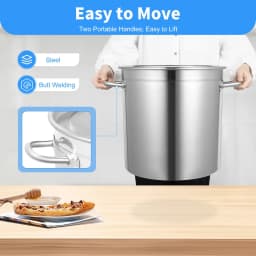 Stock Pot Stainless Steel Large Capacity Soup Stock Pot Milk Can with Lid and Riveted Handles Big Pots for Home 35L/9.25Gal