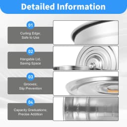 Stock Pot Stainless Steel Large Capacity Soup Stock Pot Milk Can with Lid and Riveted Handles Big Pots for Home 35L/9.25Gal
