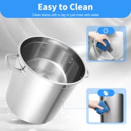 Stock Pot Stainless Steel Large Capacity Soup Stock Pot Milk Can with Lid and Riveted Handles Big Pots for Home 35L/9.25Gal