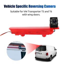 ESSGOO 170 Grad Rear View Reversing Camera for VW Transporter T5 T6 3rd Brake Light Double Doors 8M IP68 Waterproof Night Vision