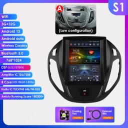 9.7" Hizpo Android13 Autoradio for Ford Tourneo Transit 2012 - 2023 Tesla Style Multimedia GPS RDS DSP 4G Carplay UI7862 360CAM
