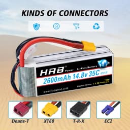 HRB 4S Lipo 14.8v 1300mah 1500mah 1800mah 2200mah 2600mah 3300mah 4000mah 5000mah 6000mah RC 4S Lipo Battery With XT60 Connector