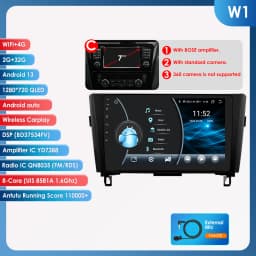 10.1" Hizpo Android13 Car Radio for Nissan Qashqai X-Trail 3 T32 2013 - 2017 Navigation GPS RDS DSP 4G BT Android Auto CarPlay