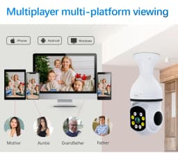5GWiFi e27 Bulb Camera Indoor Monitoring Home Security Baby Monitor Full Color Automatic Human Tracking Safety Protector