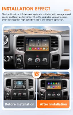Hizpo 2din Android Car Radio For Dodge Ram 1500 2500 3500 2013-2018 Manual AC Autoradio Head Unit Navigation Carplay QLED Screen