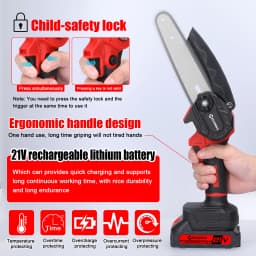 21V 6inch Electric Pruning Saw Portable One-handed Wood Splitting Chainsaw Woodworking Tool for Garden Orchard Cutting Trimming