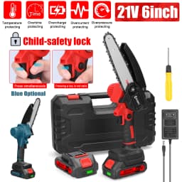 21V 6inch Electric Pruning Saw Portable One-handed Wood Splitting Chainsaw Woodworking Tool for Garden Orchard Cutting Trimming