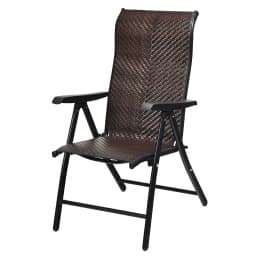 Polyrattan Folding Chair 5-way Adjustable Backrest High Lehner Balcony Chair Folding Weather Resistant