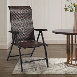 Polyrattan Folding Chair 5-way Adjustable Backrest High Lehner Balcony Chair Folding Weather Resistant