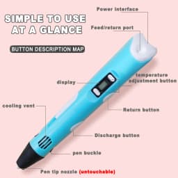 3D Printing Pen Drawing Pen with LCD Screen with 9M PLA Compatible PLA Filament Toy Children Safe Painting DIY Birthday Gift