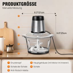 BRIEFNESS Stainless Steel Electric Meat Grinders,Multifunctional as Vegetable Slicer,Chopper Crusher,Ideal Kitchen Appliance