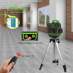 Clubiona 4D 16 Lines Laser Level 1PCS battery  with receiver Remote Pulse Mode Super Powerful Green Beams Professional level