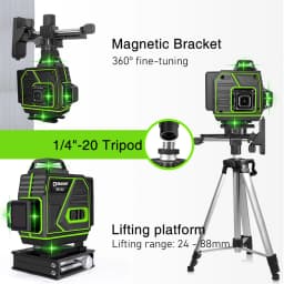 Clubiona 4D 16 Lines Laser Level 1PCS battery  with receiver Remote Pulse Mode Super Powerful Green Beams Professional level