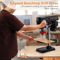 Benchtop Drill Press 2.5Amp Benchtop Drill Machine 5 Speed Adjustable 8 Inch Swing Distance Tabletop Drilling Machine
