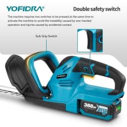 YOFIDRA 2000W 15000RPM Cordless Electric Hedge Trimmer Pruning Saw Lawn Mower Garden Trimming Power Tools For Makita Battery Pin