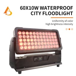 AICPOSE LED DMX 60x10W 4in1 RGBW Wall Wash Lights Outdoor IP65 LED City Color Light Stage Performance Party Light