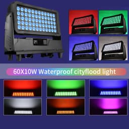 AICPOSE LED DMX 60x10W 4in1 RGBW Wall Wash Lights Outdoor IP65 LED City Color Light Stage Performance Party Light