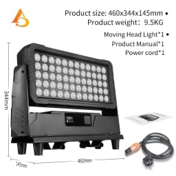 AICPOSE LED DMX 60x10W 4in1 RGBW Wall Wash Lights Outdoor IP65 LED City Color Light Stage Performance Party Light