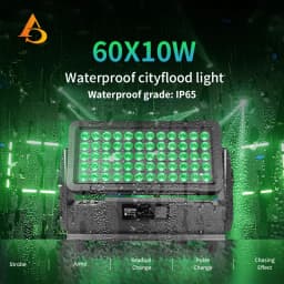 AICPOSE LED DMX 60x10W 4in1 RGBW Wall Wash Lights Outdoor IP65 LED City Color Light Stage Performance Party Light
