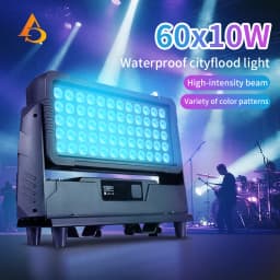 AICPOSE LED DMX 60x10W 4in1 RGBW Wall Wash Lights Outdoor IP65 LED City Color Light Stage Performance Party Light