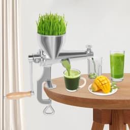 Fruit/Vegetable Squeezer Stainless Steel Manual Juicer with Screw Clamp Wheat Grass Squeezed Fruit Vegetable Extrusion Silver