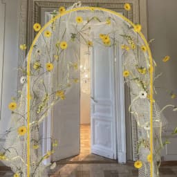 6.6/7.2ft Wedding Arch back drop Stand Square Gold Metal Arch back drop For Wedding Ceremony Outdoor Flower ball Arch