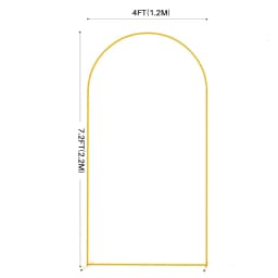 6.6/7.2ft Wedding Arch back drop Stand Square Gold Metal Arch back drop For Wedding Ceremony Outdoor Flower ball Arch