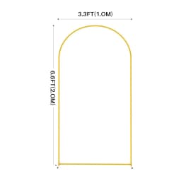 6.6/7.2ft Wedding Arch back drop Stand Square Gold Metal Arch back drop For Wedding Ceremony Outdoor Flower ball Arch