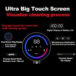 ABIR VC205 Cordless Handheld Vacuum Cleaner ,27000PA,Smart Dust Detction, Big Touch Screen,WithSmart Vacuum for Pet Home