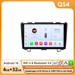 9" Hizpo 2Din Android14 Car Radio for Honda CRV CR-V 2007 - 2011 4G BT CarPlay Android Auto RDS DSP GPS Snapdragon 6115 360° CAM