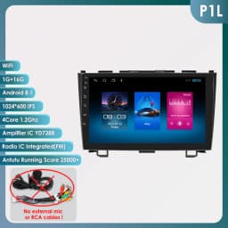 9" Hizpo 2Din Android14 Car Radio for Honda CRV CR-V 2007 - 2011 4G BT CarPlay Android Auto RDS DSP GPS Snapdragon 6115 360° CAM