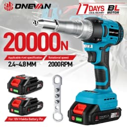 ONEVAN Brushless Electric Rivet Gun 2.4~5.0mm Drill Cordless Rivet Nut Gun Automatic Riveting Power Tool For Makita Battery Pin