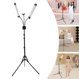 LED Cosmetic Dual Arm Light 3000K-6000K Adjustable Salon Live Make Up Lamp 360° Rotatable Fill Light with Telescopic Tripod 40W