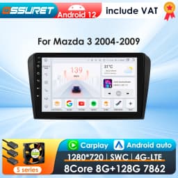8G 128G Android 13 Car Radio For Mazda 3 2004-2009 Carplay AI Voice 4G Car Multimedia GPS 2din Intelligent Screen autoradio