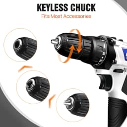 45Nm Cordless Drill Screwdriver with 1 x 1.5 Ah Battery, 2 Speed 400-1400RPM, Forward & Reverse Setting, Screwing and Drilling