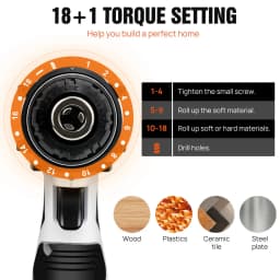 45Nm Cordless Drill Screwdriver with 1 x 1.5 Ah Battery, 2 Speed 400-1400RPM, Forward & Reverse Setting, Screwing and Drilling
